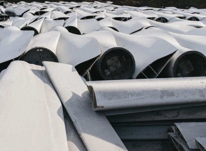 Déchets de pales d'éoliennes, source : capture d'écran