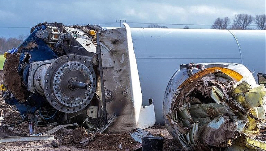 Déchets d'éoliennes, source : capture d'écran